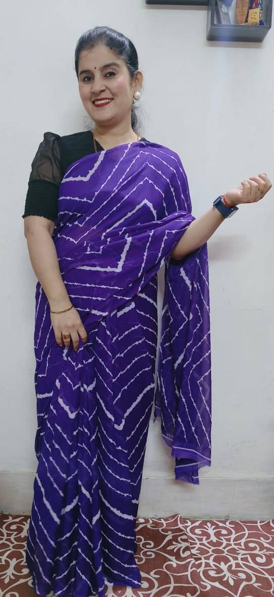 ANAND SAREES Georgette Printed Ilkal Saree With Unstitched Blouse Piece ( Purple )     			ANAND SAREES Georgette Printed Ilkal Saree With Unstitched Blouse Piece ( Purple )