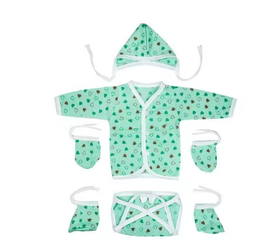     			Adore Stuff Pack of 5 Unisex Cotton Blend T-Shirt & Shorts Set ( Green )