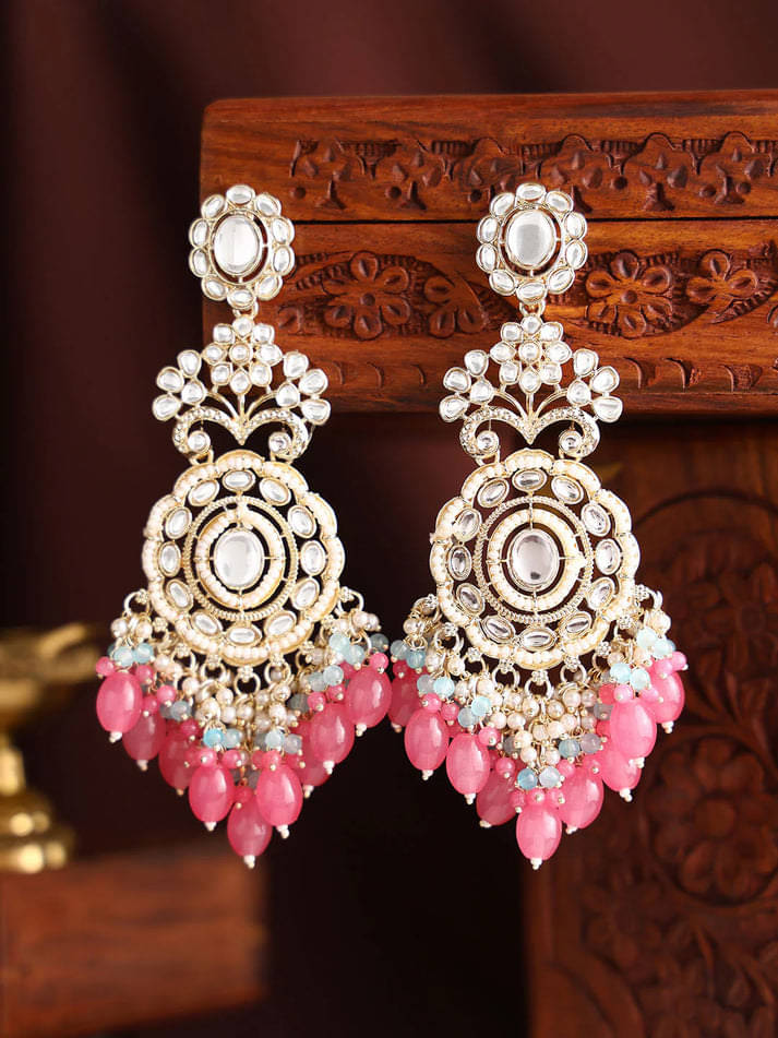     			Agaami Pink Drop Earrings ( Pack of 1 )