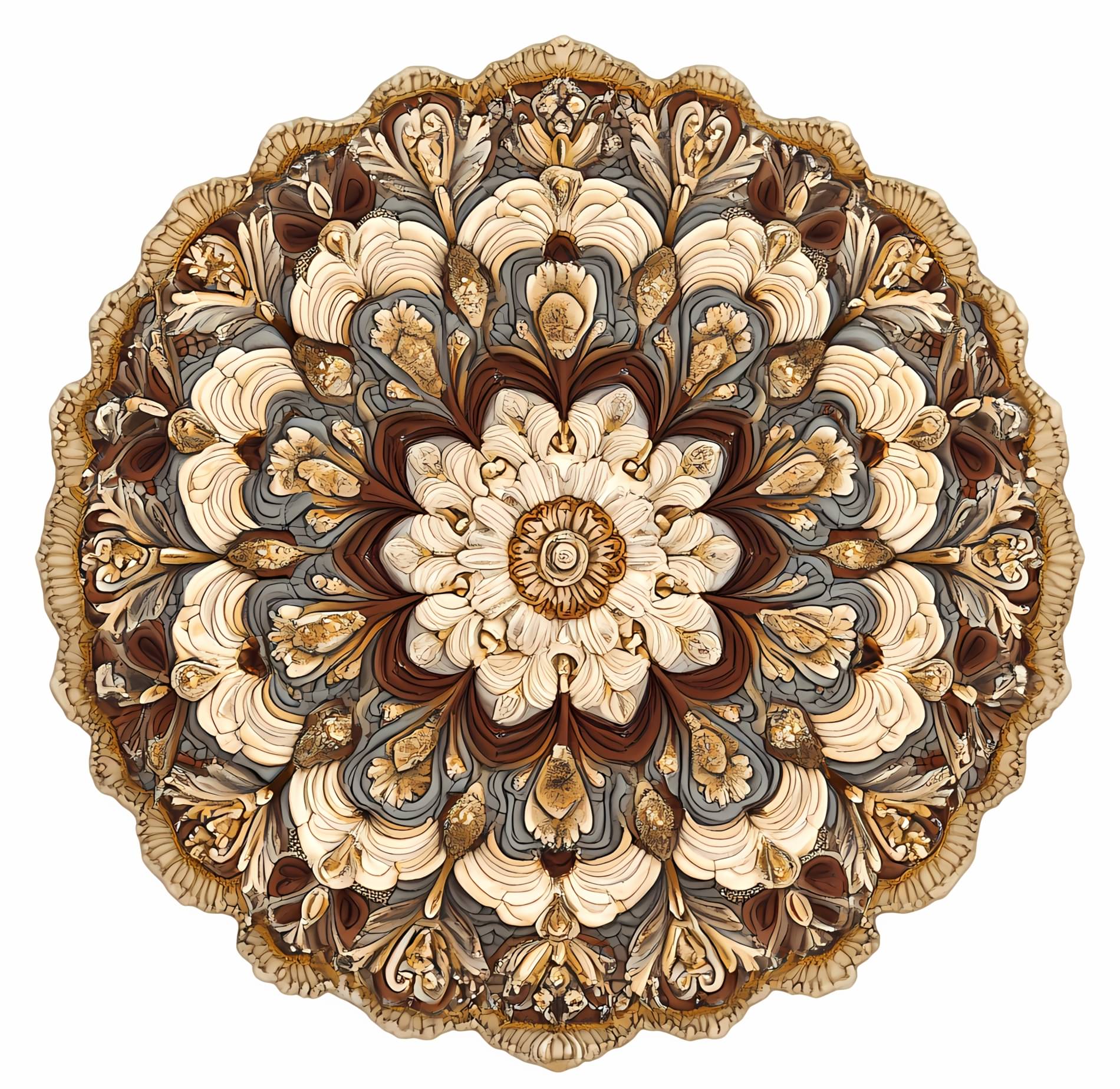 Brown Rangoli Design Vinyl Wall Sticker | 18x18 Inches Decorative Wall Art for Home & Office Brown Rangoli Design Vinyl Wall Sticker | 18x18 Inches Decorative Wall Art for Home & Office