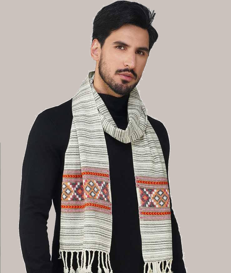     			CAT BUNNY Cream Woolen Men's Stoles ( Pack of 1 )