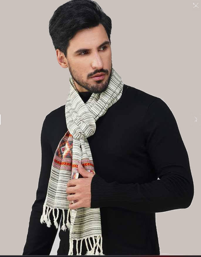     			CAT BUNNY Cream Woolen Men's Stoles ( Pack of 1 )