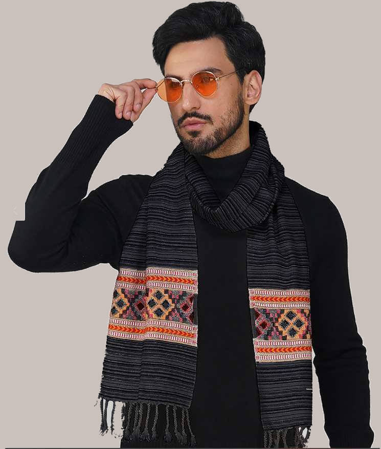     			CAT BUNNY Dark Grey Woolen Men's Stoles ( Pack of 1 )