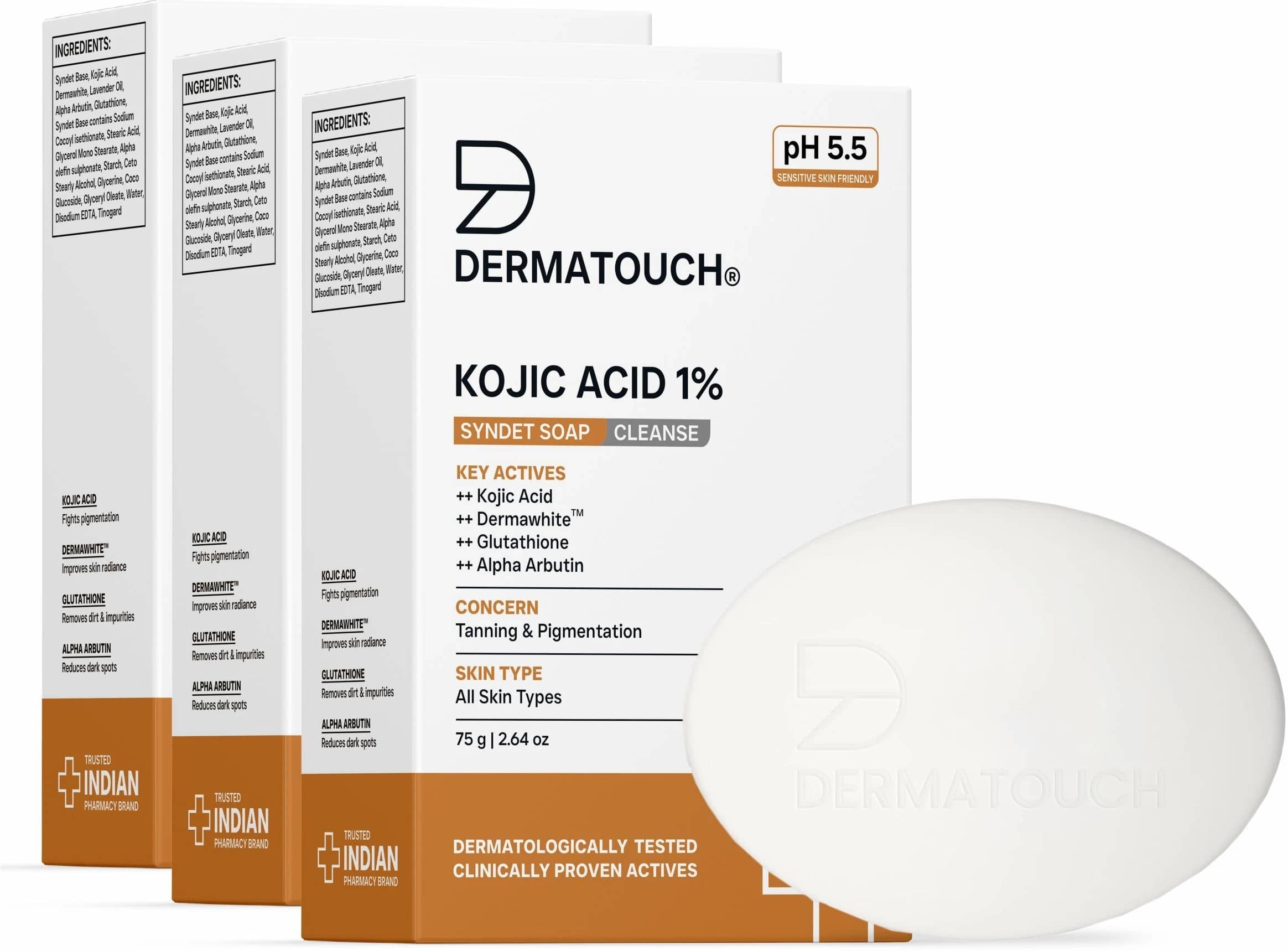Dermatouch Skin Whitening Soap for All Skin Type ( Pack of 3 )
