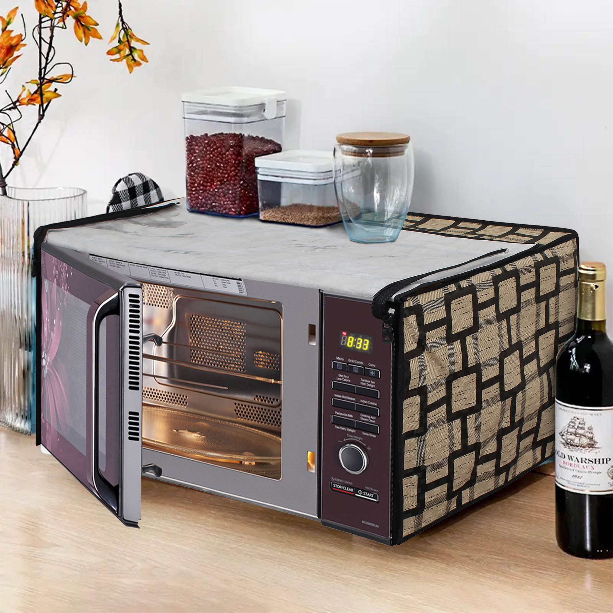 Dream Care Single PVC Beige Microwave Oven Cover -     			Dream Care Single PVC Beige Microwave Oven Cover -