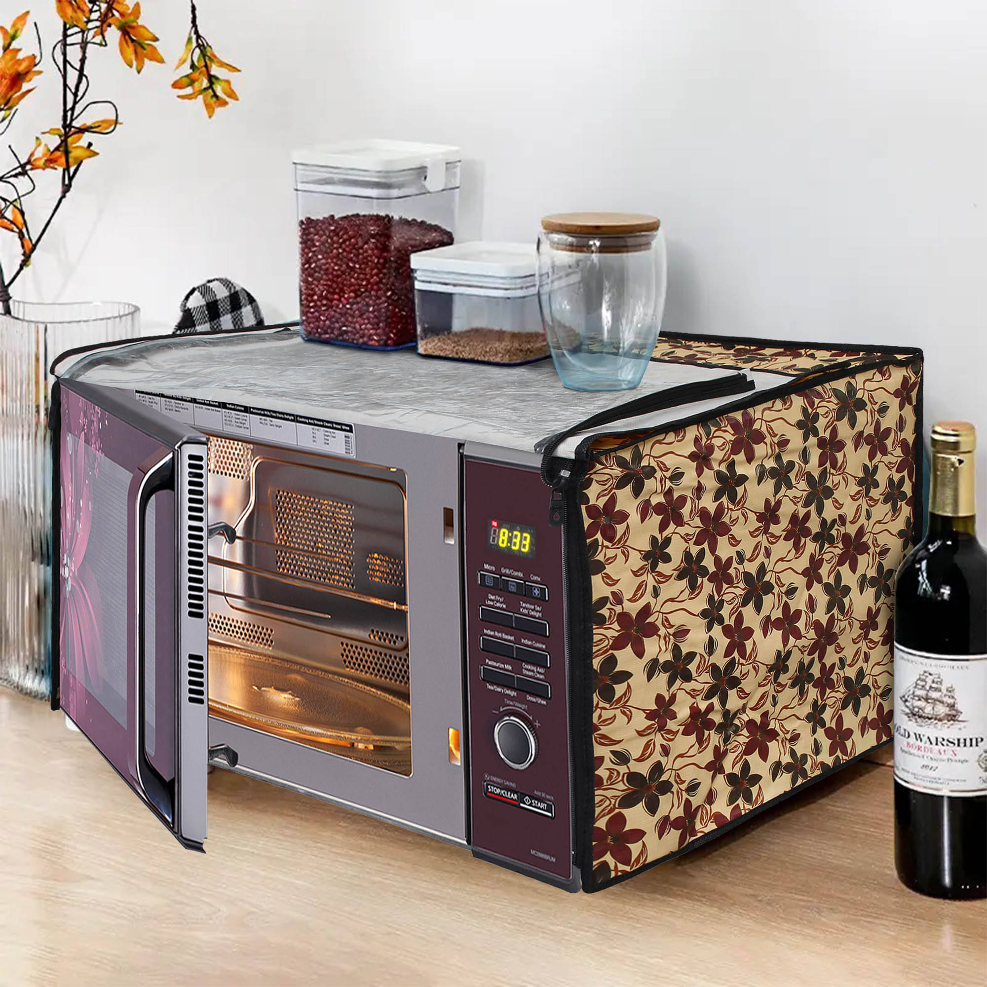 Dream Care Single PVC Beige Microwave Oven Cover -     			Dream Care Single PVC Beige Microwave Oven Cover -