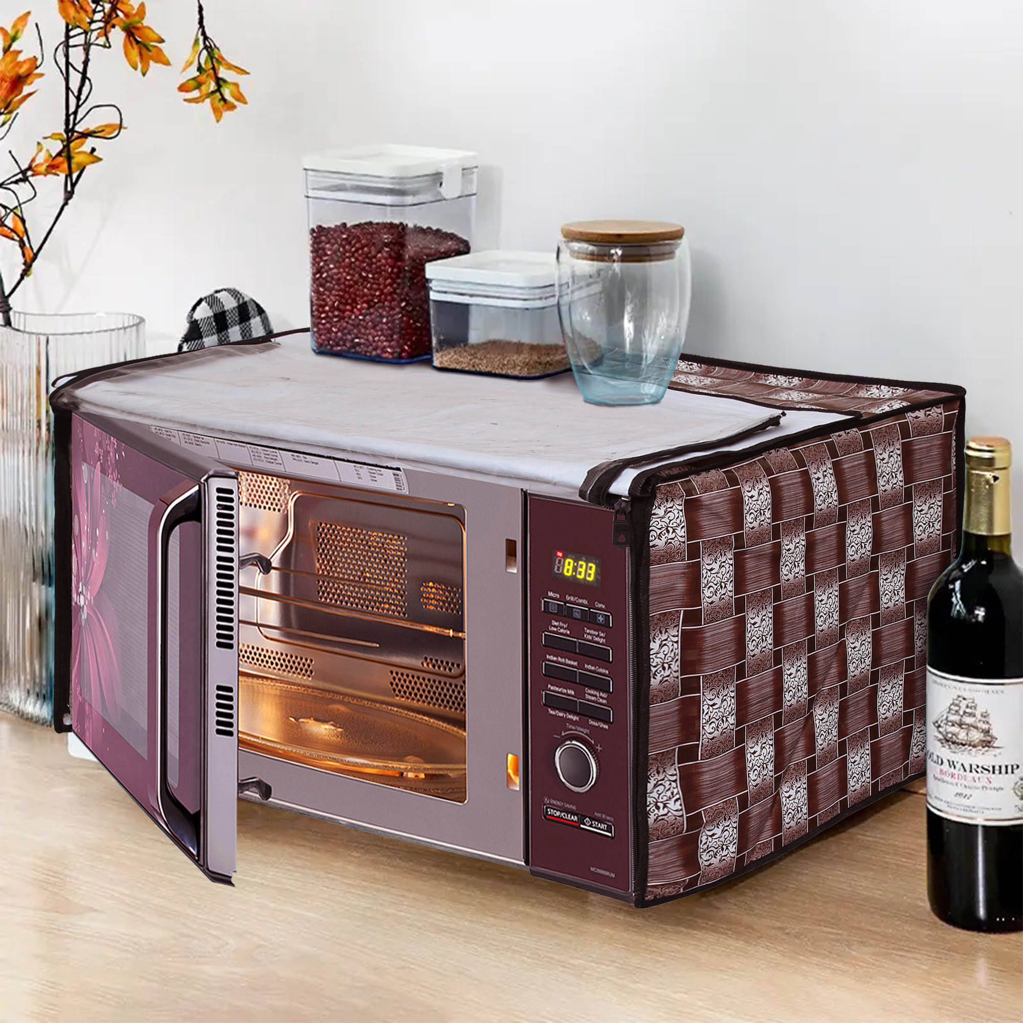     			Dream Care Single PVC Gray Microwave Oven Cover -