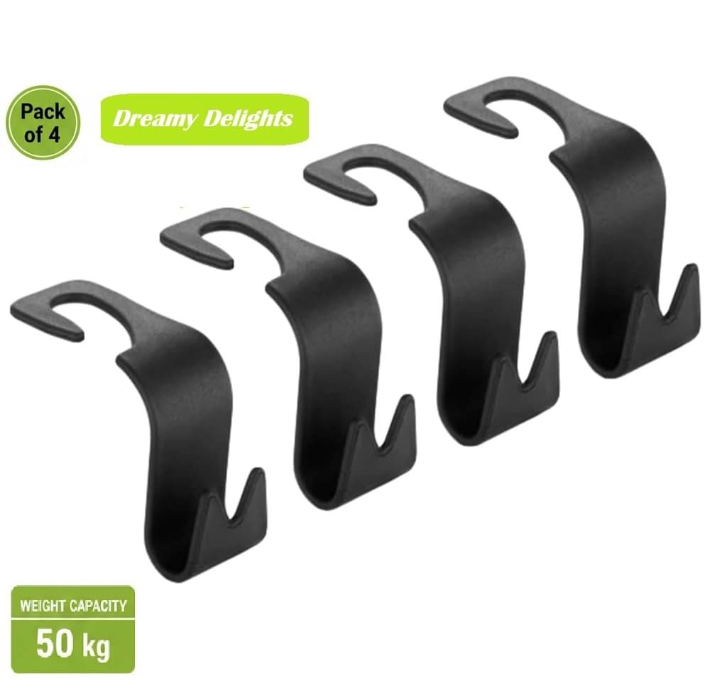 Dreamy Delights Hook Type Holder for Headrest Black Dreamy Delights Hook Type Holder for Headrest Black