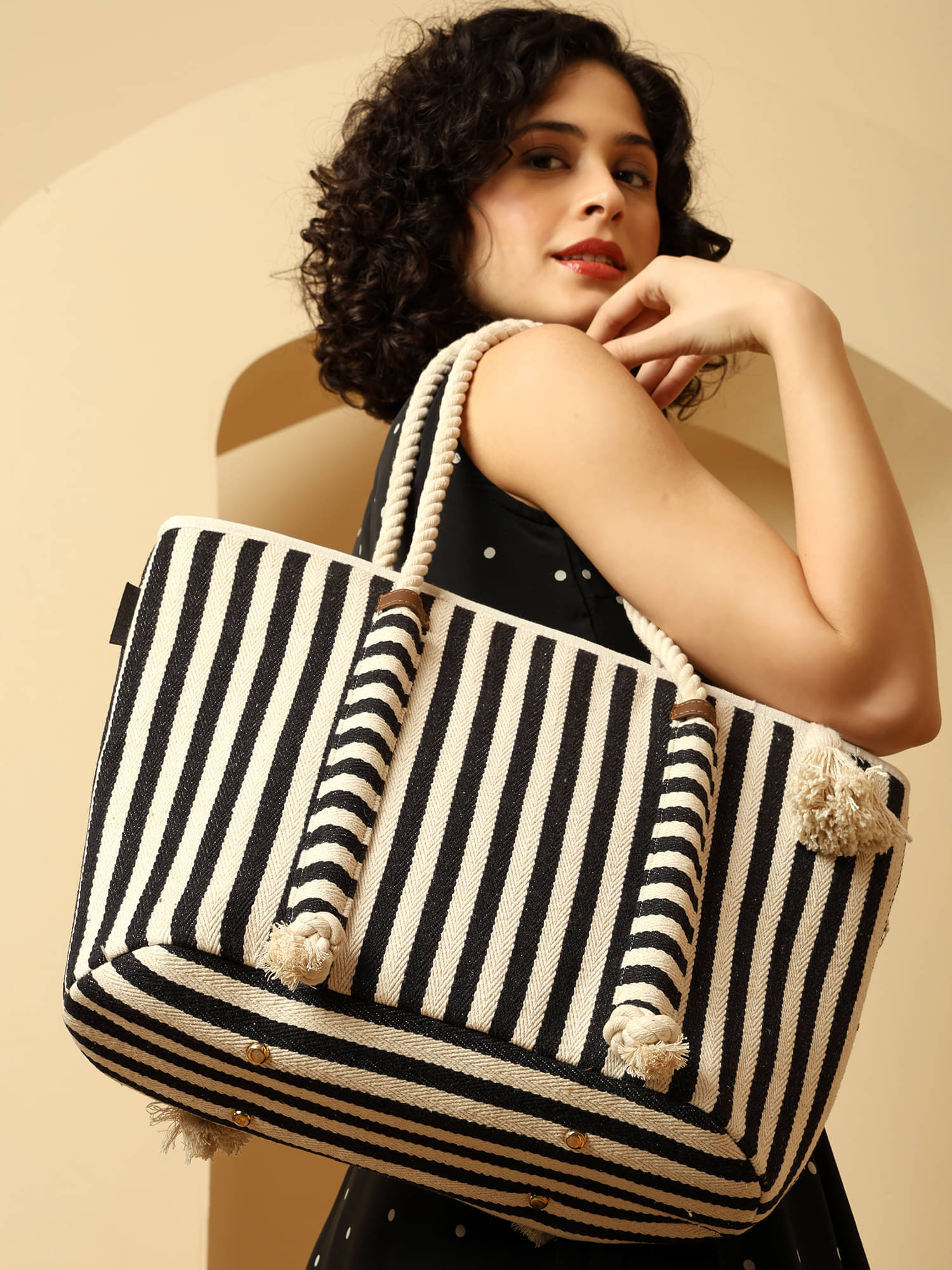     			ENSAC Tote Bag Canvas Set of 1 ( White )