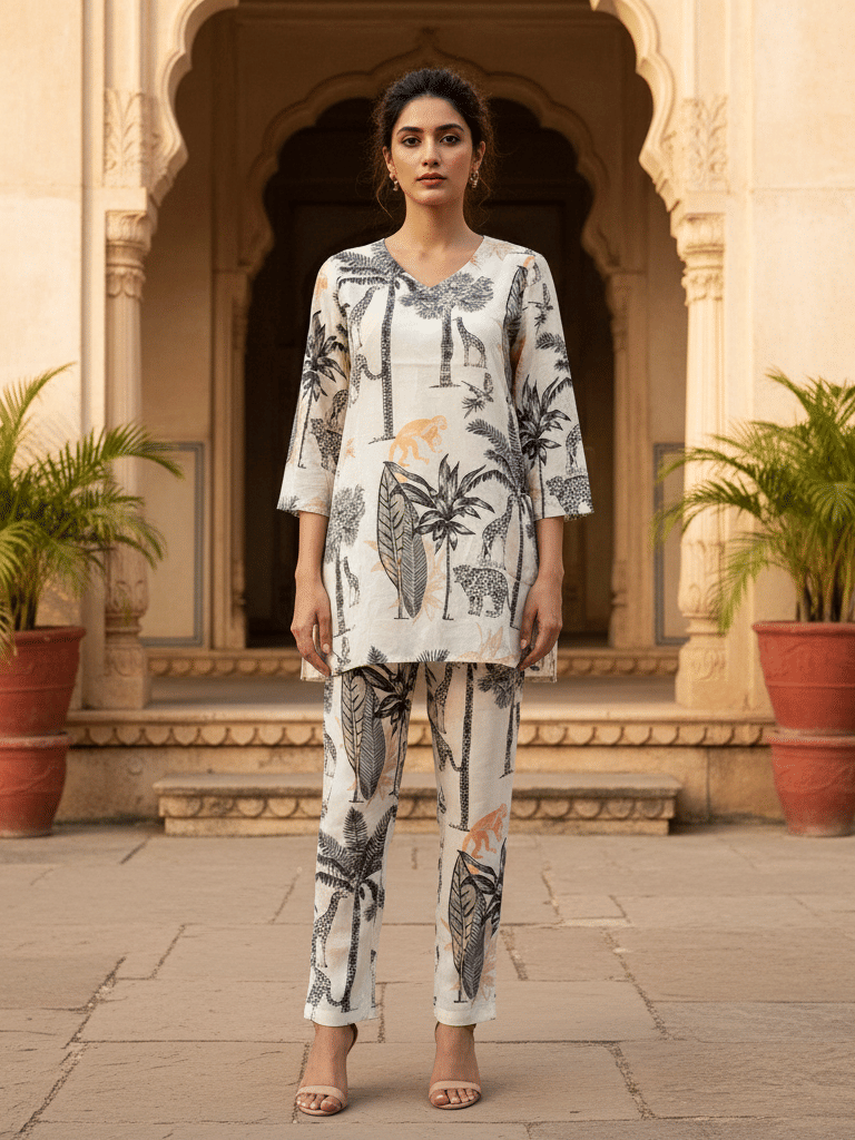     			Flavia Creation Women Printed Shirt With Trousers Co-Ord Set ( Multi Color )