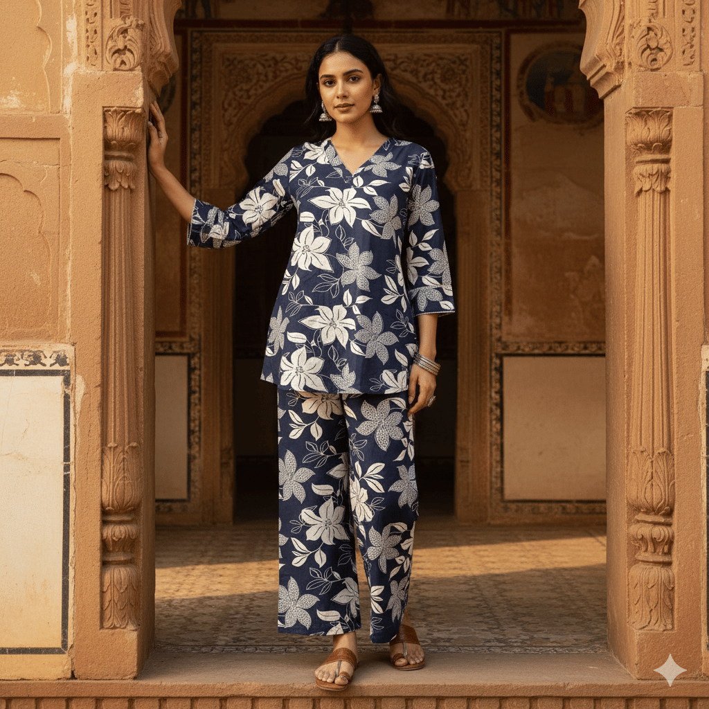     			Flavia Creation Women Printed Shirt With Trousers Co-Ord Set ( Multi Color )