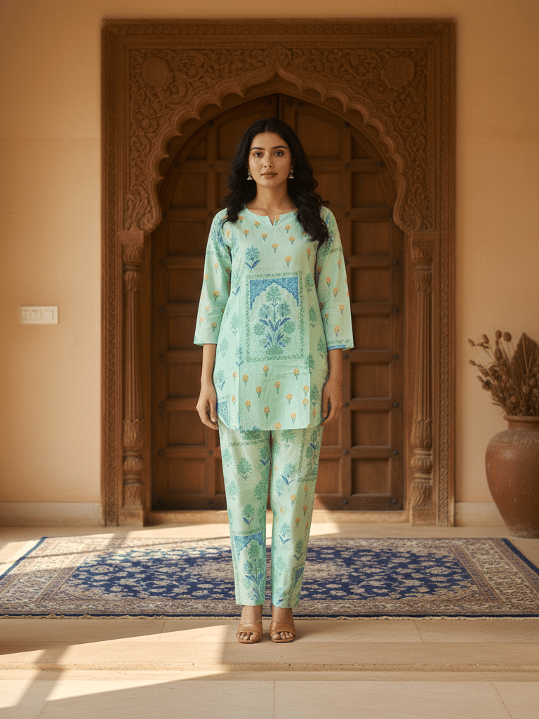    			Flavia Creation Women Printed Shirt With Trousers Co-Ord Set ( Multi Color )