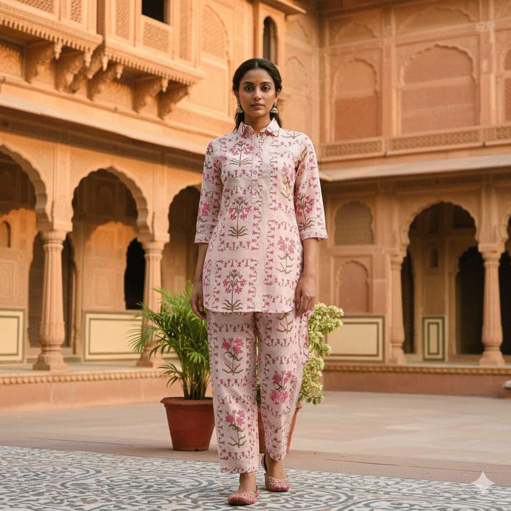     			Flavia Creation Women Printed Shirt With Trousers Co-Ord Set ( Multi Color )