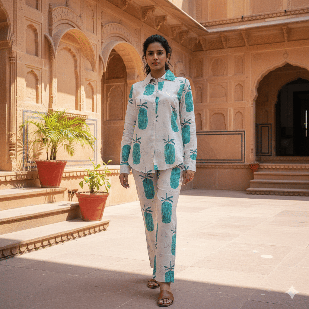     			Flavia Creation Women Printed Shirt With Trousers Co-Ord Set ( Multi Color )