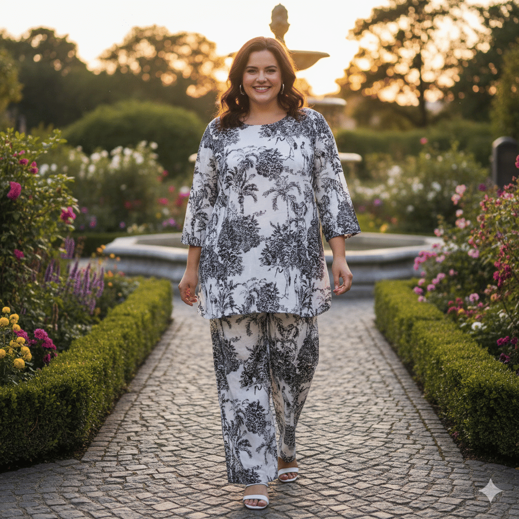 Flavia Creation Women Top With Trousers Co-Ord Set ( Multi Color )