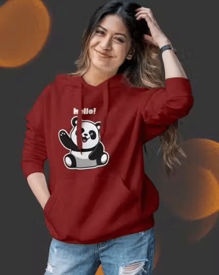    			Generic Women Fleece Hooded Sweatshirt For Light Winters ( Maroon )