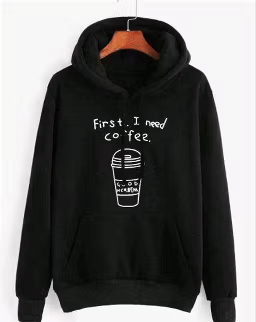     			Generic Women Fleece Hooded Sweatshirt For Light Winters ( Black )