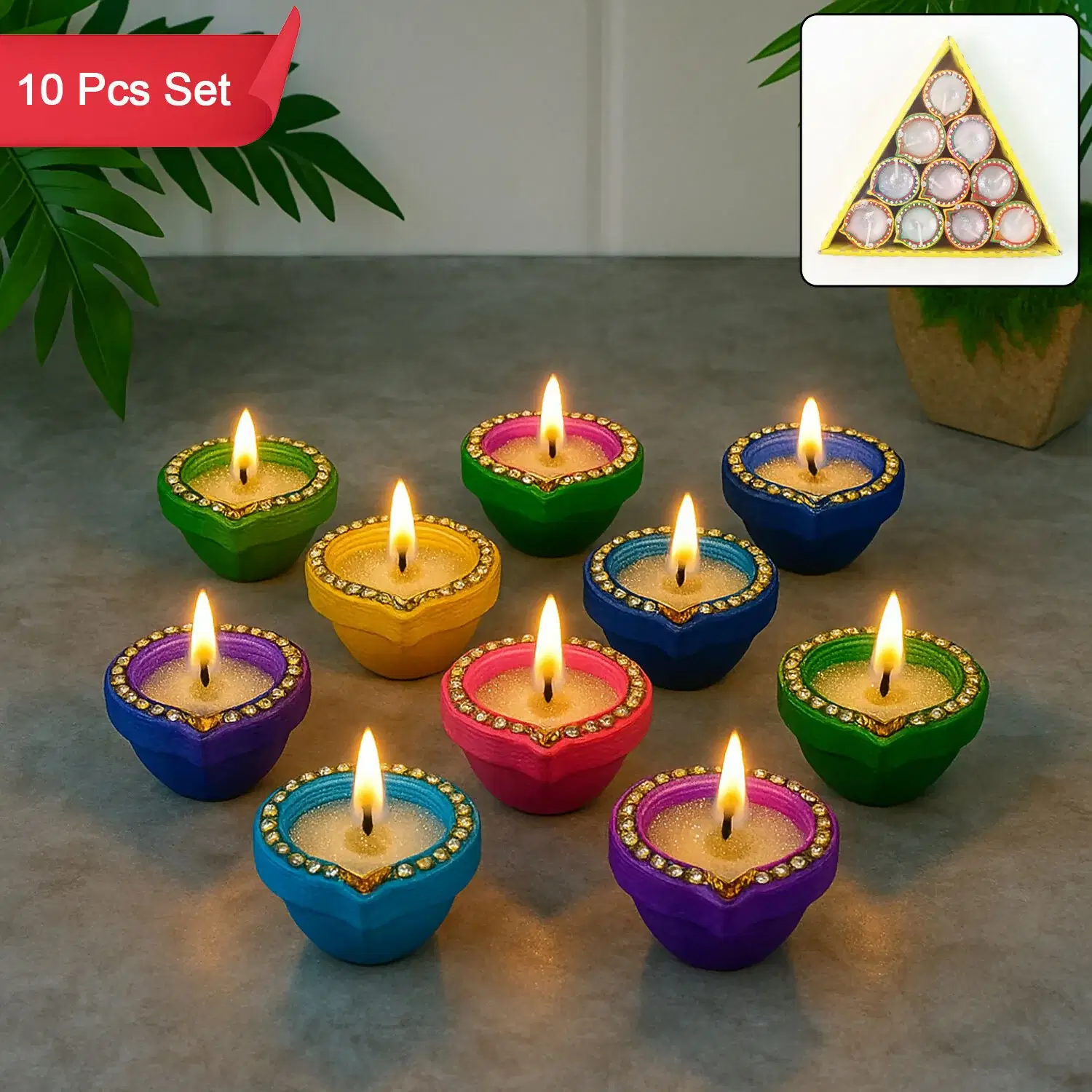 Glow Acrylic Table Diya - Pack of 10 Glow Acrylic Table Diya - Pack of 10