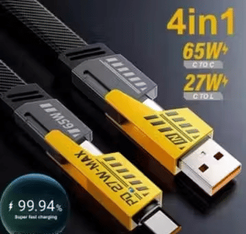     			High-Speed 65W PD 27W Max Fast Charging USB to Lightning Cable – 1.2 Meter Braided Nylon iPhones Charging Cable with Metal Connectors, Fast Data Sync & Quick Charge Support for iOS Devices
