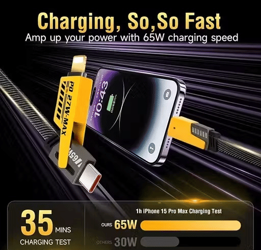     			High-Speed 65W PD 27W Max Fast Charging USB to Lightning Cable – 1.2 Meter Braided Nylon iPhones Charging Cable with Metal Connectors, Fast Data Sync & Quick Charge Support for iOS Devices