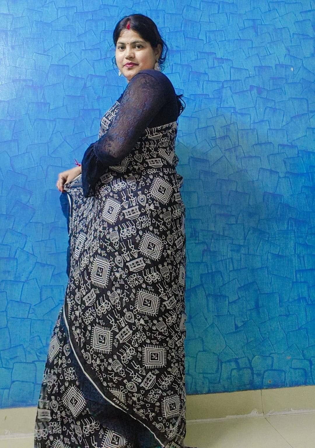 Kashvi Sarees Georgette Printed Ilkal Saree With Unstitched Blouse Piece ( Black )     			Kashvi Sarees Georgette Printed Ilkal Saree With Unstitched Blouse Piece ( Black )