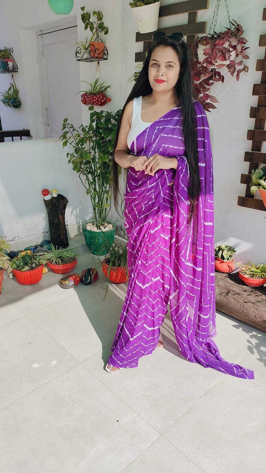 Kashvi Sarees Georgette Printed Ilkal Saree With Unstitched Blouse Piece ( Purple )     			Kashvi Sarees Georgette Printed Ilkal Saree With Unstitched Blouse Piece ( Purple )