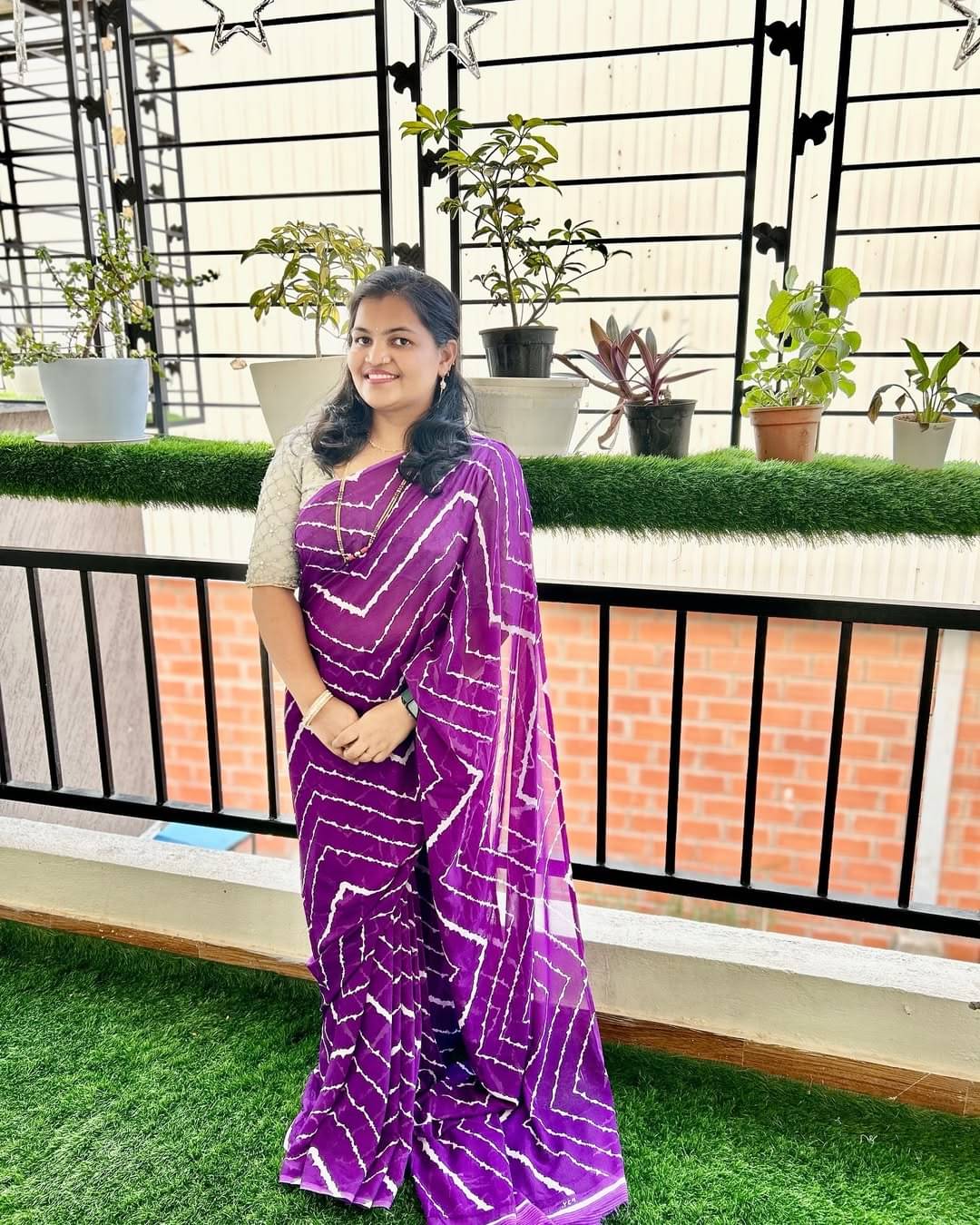 Kashvi Sarees Georgette Printed Ilkal Saree With Unstitched Blouse Piece ( Purple )     			Kashvi Sarees Georgette Printed Ilkal Saree With Unstitched Blouse Piece ( Purple )