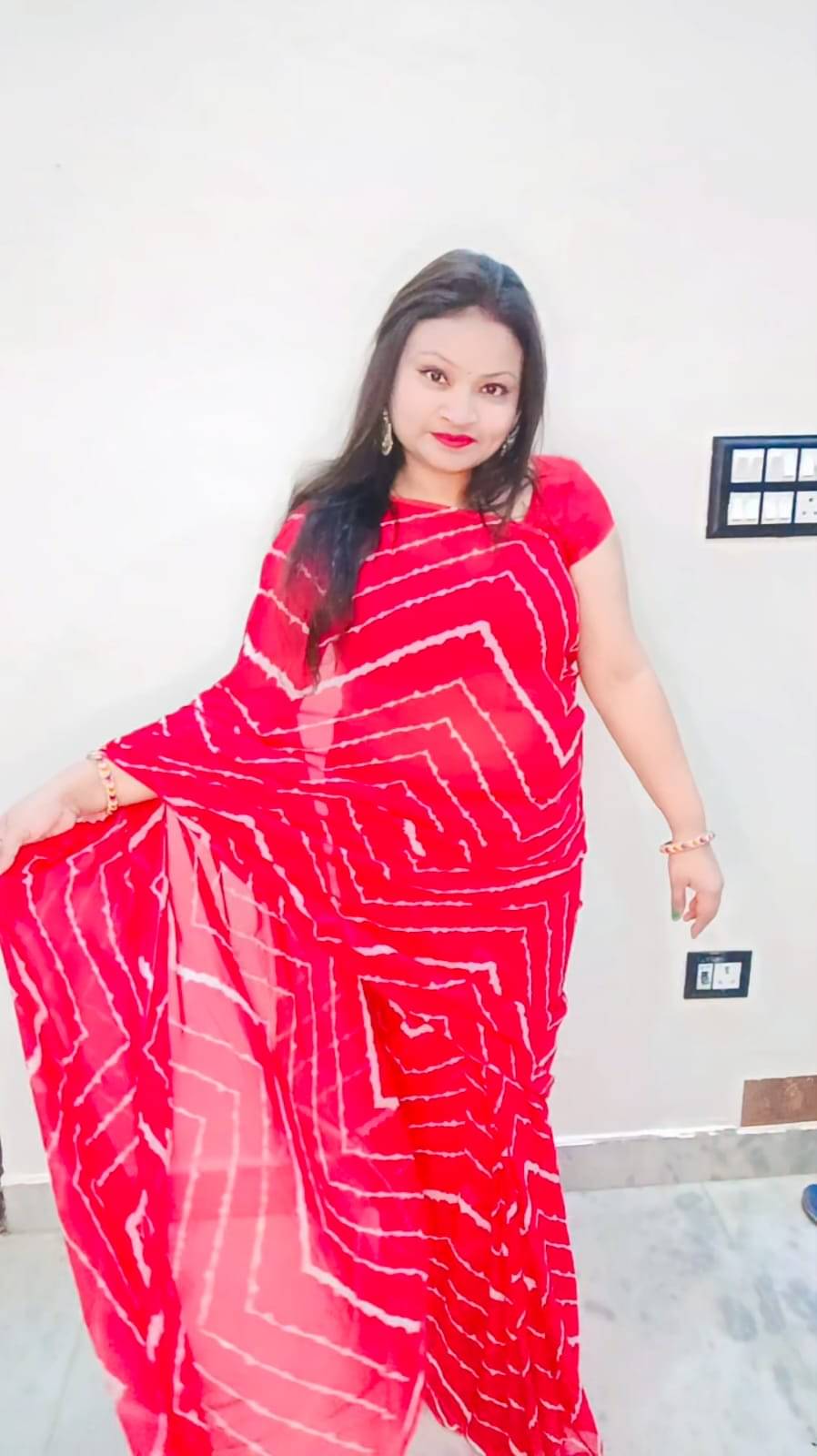 Kashvi Sarees Georgette Printed Ilkal Saree With Unstitched Blouse Piece ( Red )     			Kashvi Sarees Georgette Printed Ilkal Saree With Unstitched Blouse Piece ( Red )