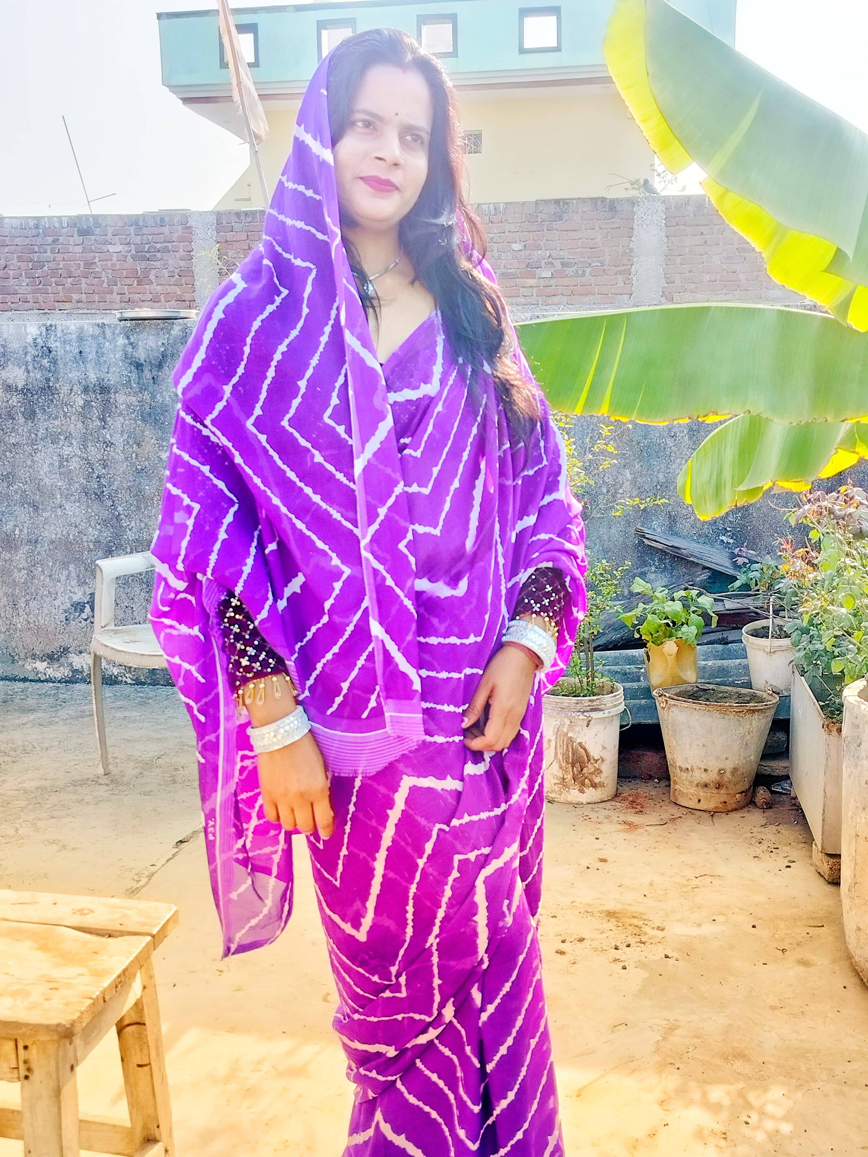 Kashvi Sarees Georgette Printed Ilkal Saree With Unstitched Blouse Piece ( Purple )     			Kashvi Sarees Georgette Printed Ilkal Saree With Unstitched Blouse Piece ( Purple )