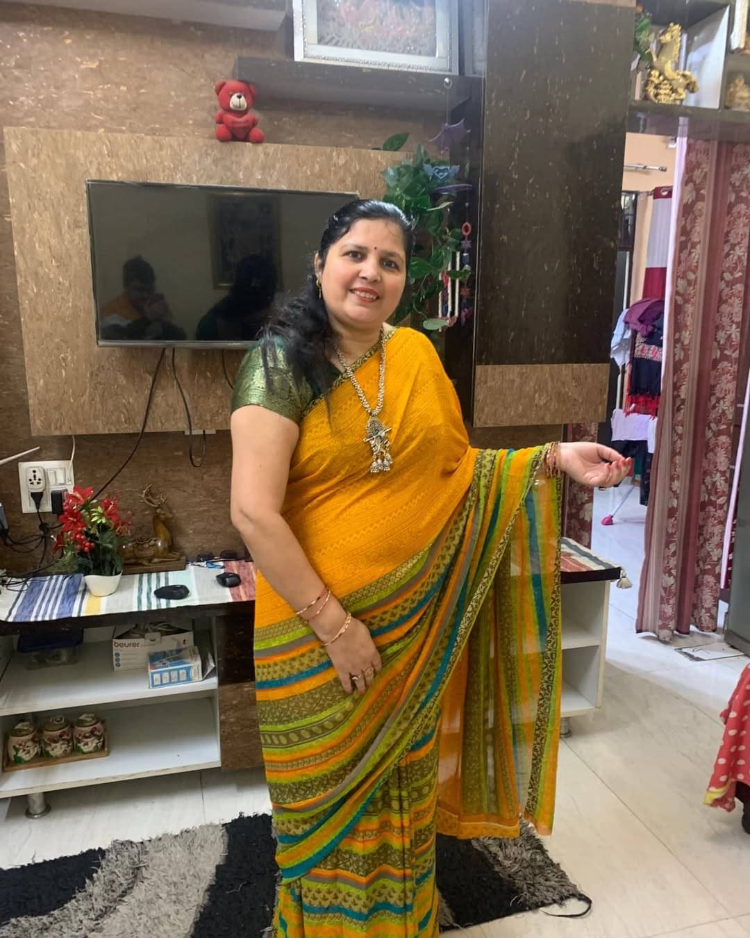 Kashvi Sarees Georgette Printed Ilkal Saree With Unstitched Blouse Piece ( Yellow )     			Kashvi Sarees Georgette Printed Ilkal Saree With Unstitched Blouse Piece ( Yellow )