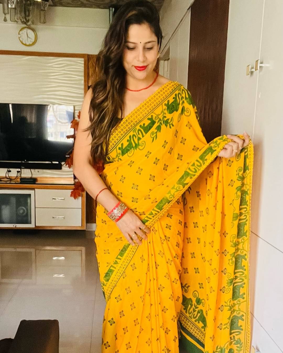 Kashvi Sarees Georgette Printed Ilkal Saree With Unstitched Blouse Piece ( Green )     			Kashvi Sarees Georgette Printed Ilkal Saree With Unstitched Blouse Piece ( Green )