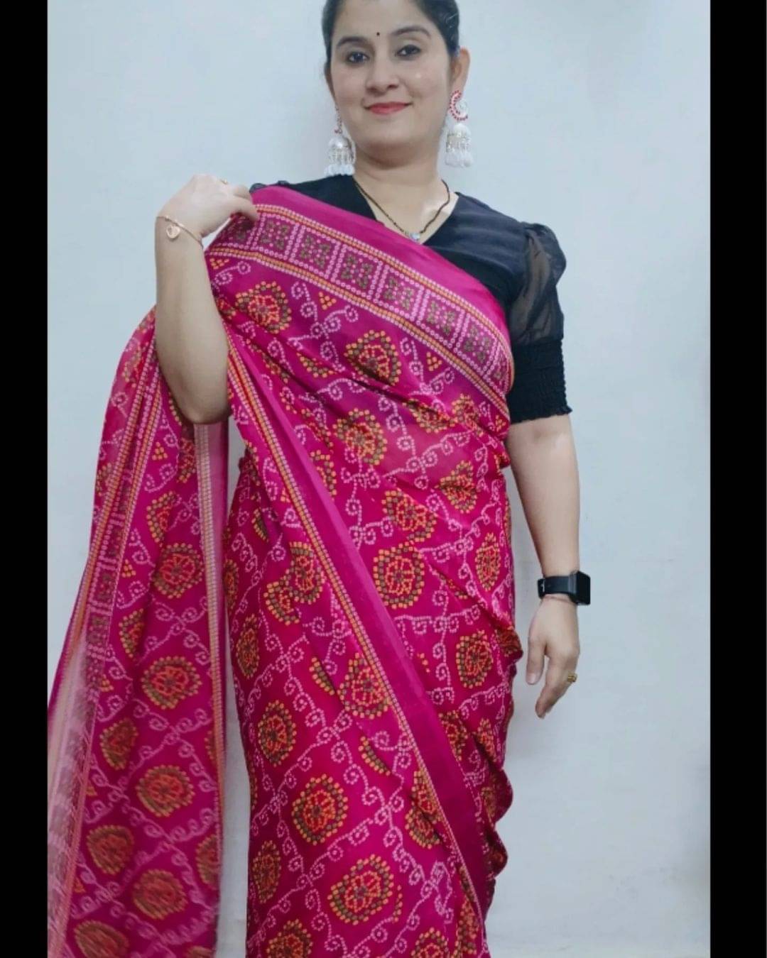 Kashvi Sarees Georgette Printed Ilkal Saree With Unstitched Blouse Piece ( Pink )     			Kashvi Sarees Georgette Printed Ilkal Saree With Unstitched Blouse Piece ( Pink )