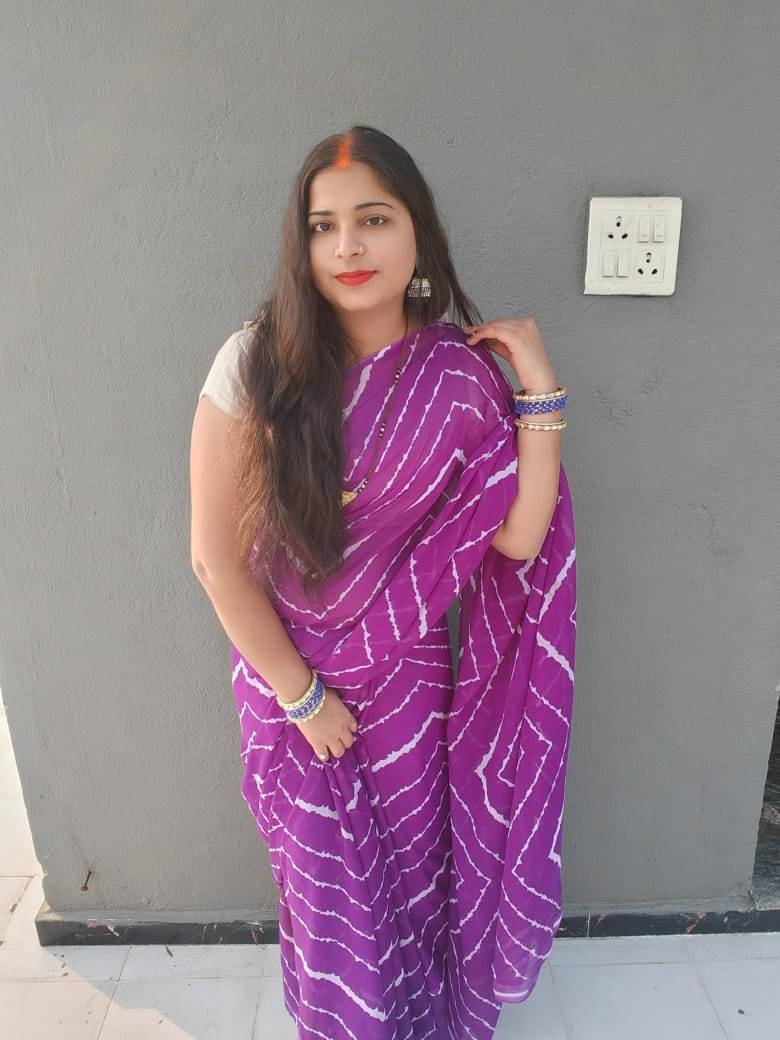     			Kashvi Sarees Georgette Printed Ilkal Saree With Unstitched Blouse Piece ( Purple )