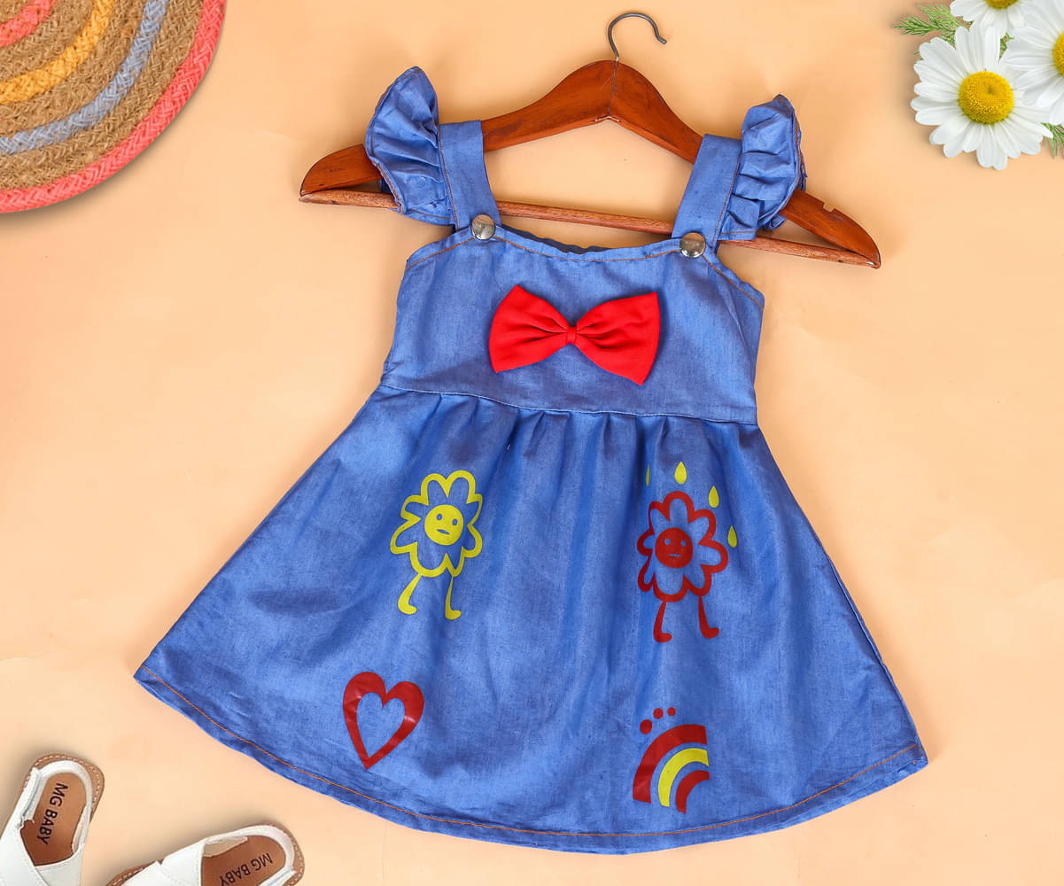 M.MONGELA DRESSES Denim Dress For Baby Girls ( Pack of 1 , Blue )     			M.MONGELA DRESSES Denim Dress For Baby Girls ( Pack of 1 , Blue )