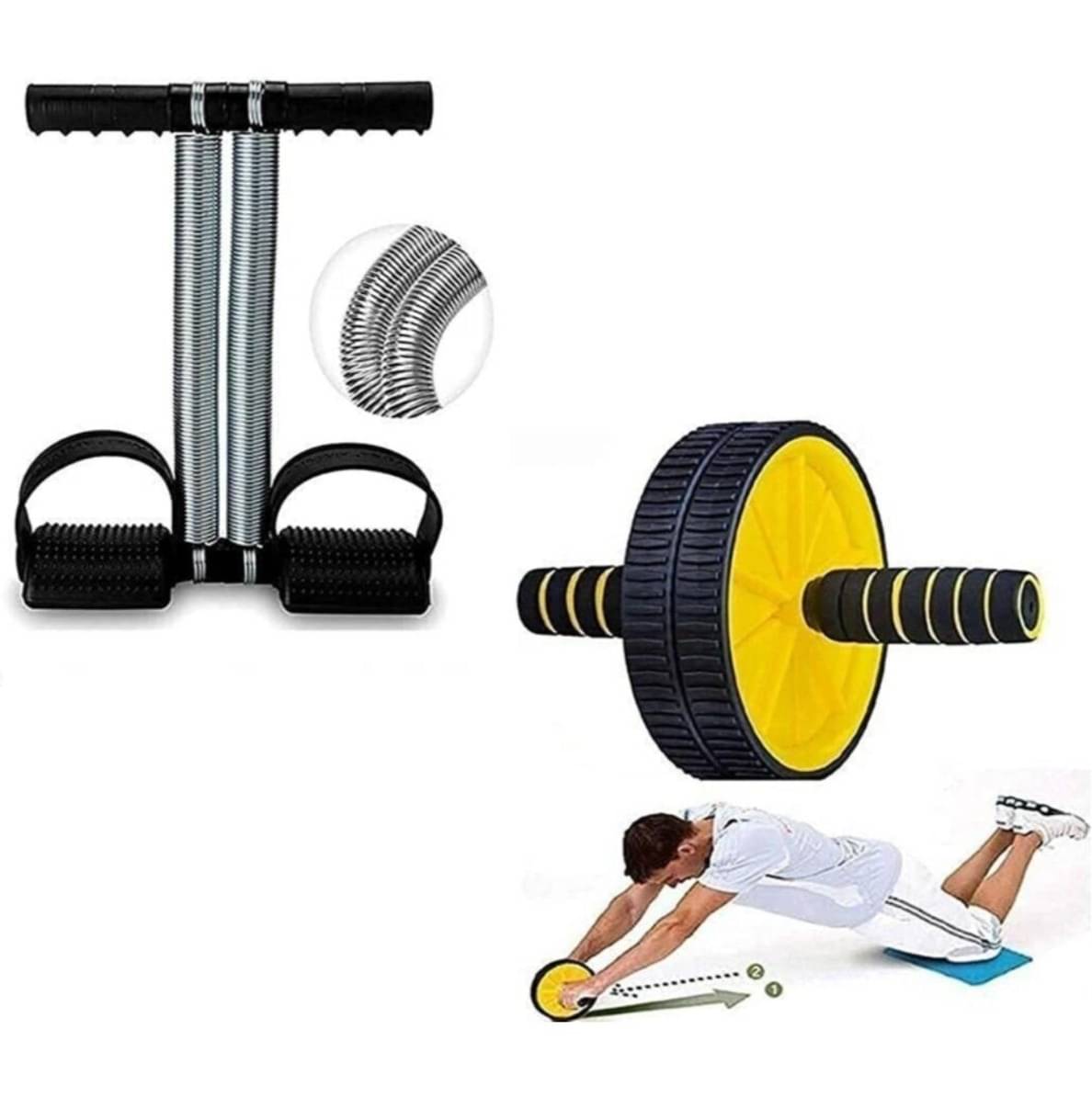 MAGZI- DOUBLE SPRING TUMMY TRIMMER+AB WHEEL ROLLER COMBO PACK MAGZI- DOUBLE SPRING TUMMY TRIMMER+AB WHEEL ROLLER COMBO PACK
