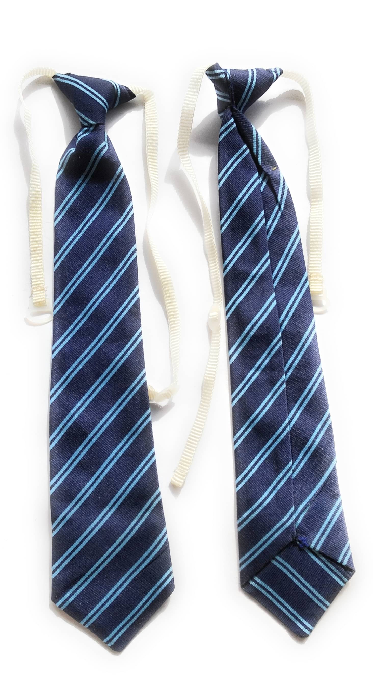     			Mathiars Blue Stripes Polyester Necktie