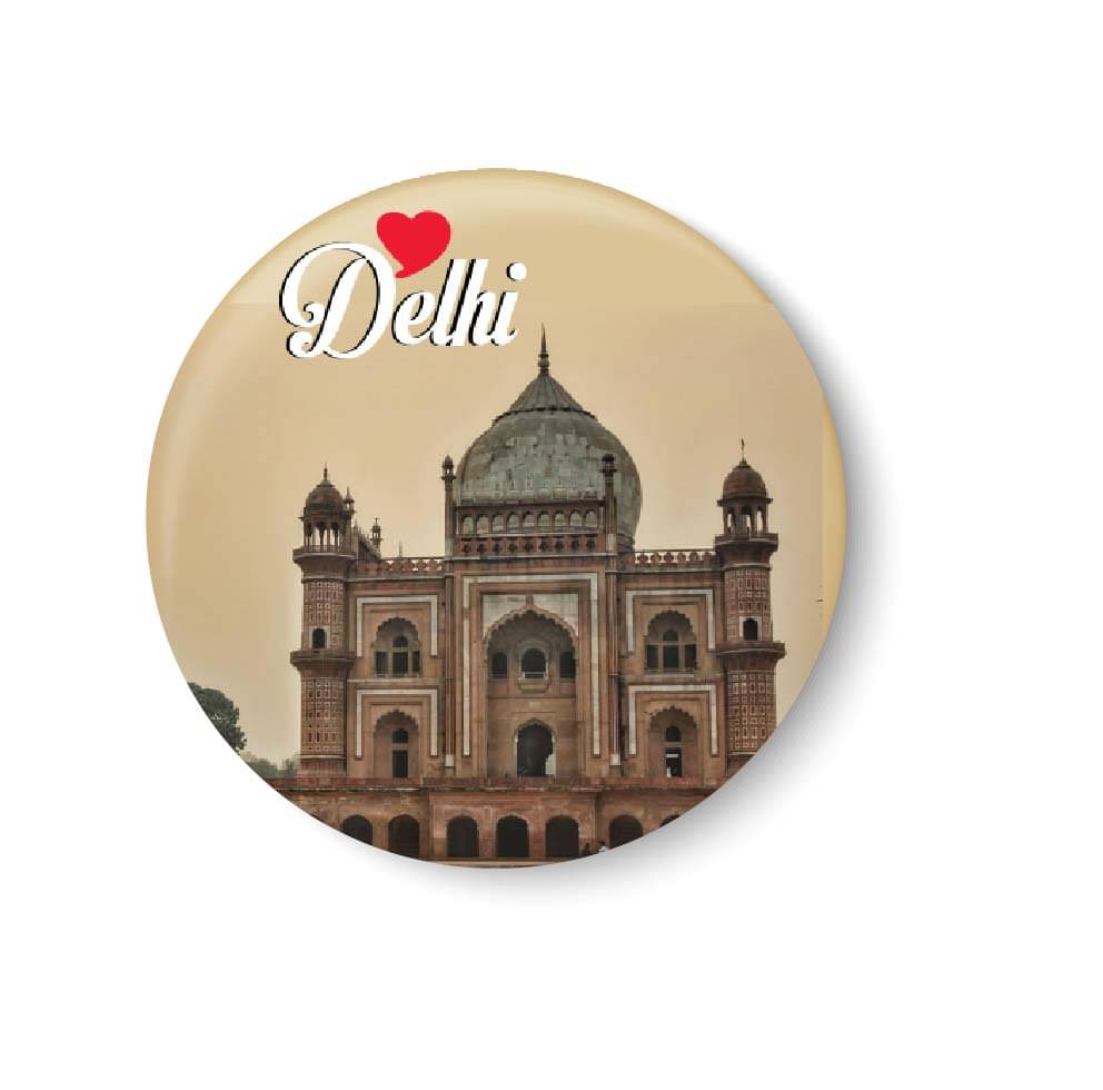     			PEACOCKRIDE Delhi Plastic Round Fridge Magnets Fridge Magnet - Pack of 1