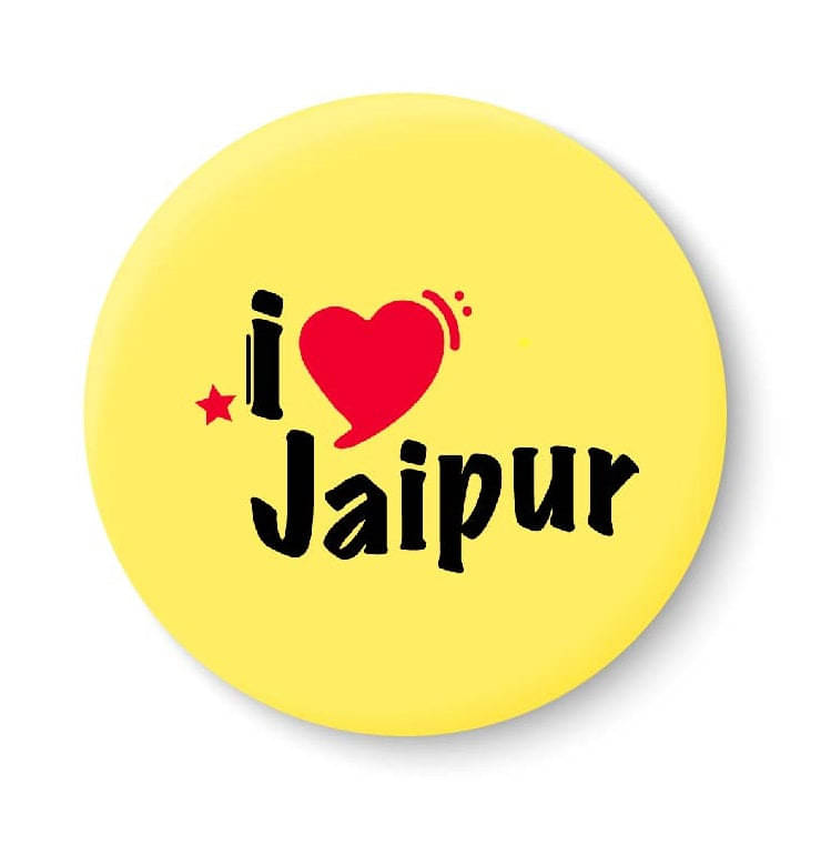     			PEACOCKRIDE Love Jaipur Plastic Round Fridge Magnets Fridge Magnet - Pack of 1