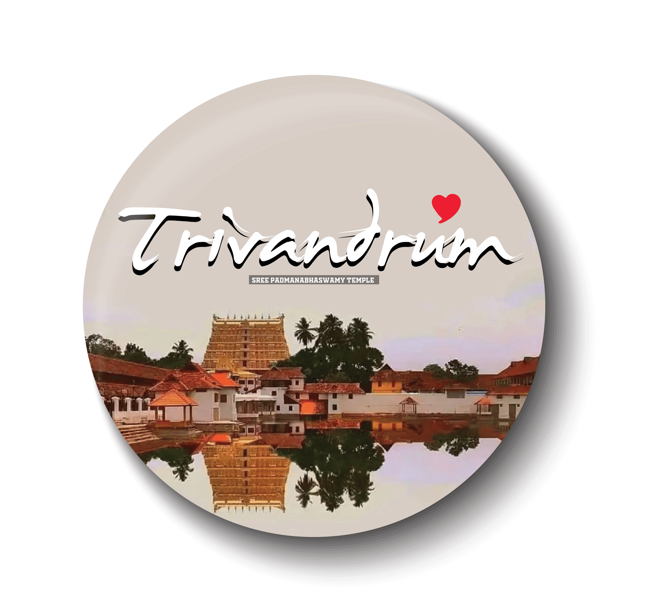 PEACOCKRIDE Love Trivandrum I Thiruvanthapuram Plastic Round Fridge Magnets Fridge Magnet - Pack of 1     			PEACOCKRIDE Love Trivandrum I Thiruvanthapuram Plastic Round Fridge Magnets Fridge Magnet - Pack of 1