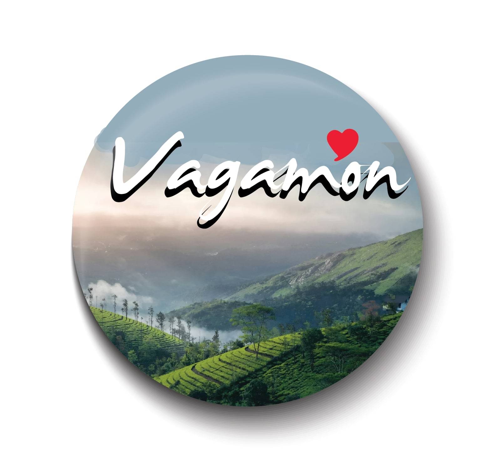 PEACOCKRIDE Love Vagamon I Kerala I Souvenir Plastic Round Fridge Magnets Fridge Magnet - Pack of 1     			PEACOCKRIDE Love Vagamon I Kerala I Souvenir Plastic Round Fridge Magnets Fridge Magnet - Pack of 1