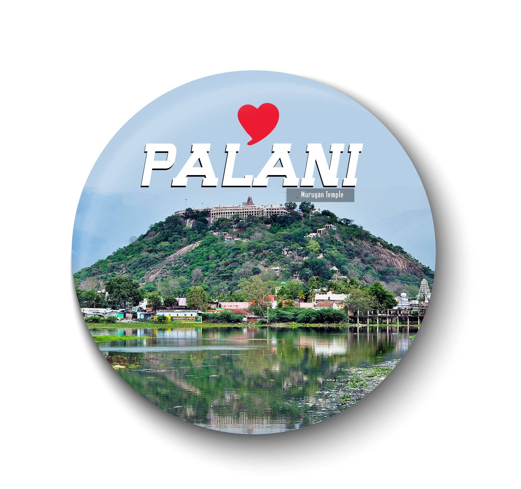 PEACOCKRIDE Love Palani I Murugan Temple Plastic Round Fridge Magnets Fridge Magnet - Pack of 1     			PEACOCKRIDE Love Palani I Murugan Temple Plastic Round Fridge Magnets Fridge Magnet - Pack of 1