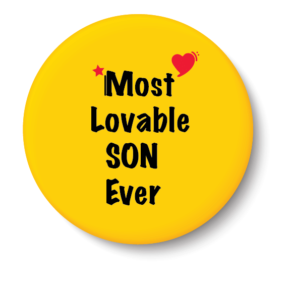 PEACOCKRIDE Most Lovable Son Ever I Relationship Plastic Round Fridge Magnets Fridge Magnet - Pack of 1     			PEACOCKRIDE Most Lovable Son Ever I Relationship Plastic Round Fridge Magnets Fridge Magnet - Pack of 1