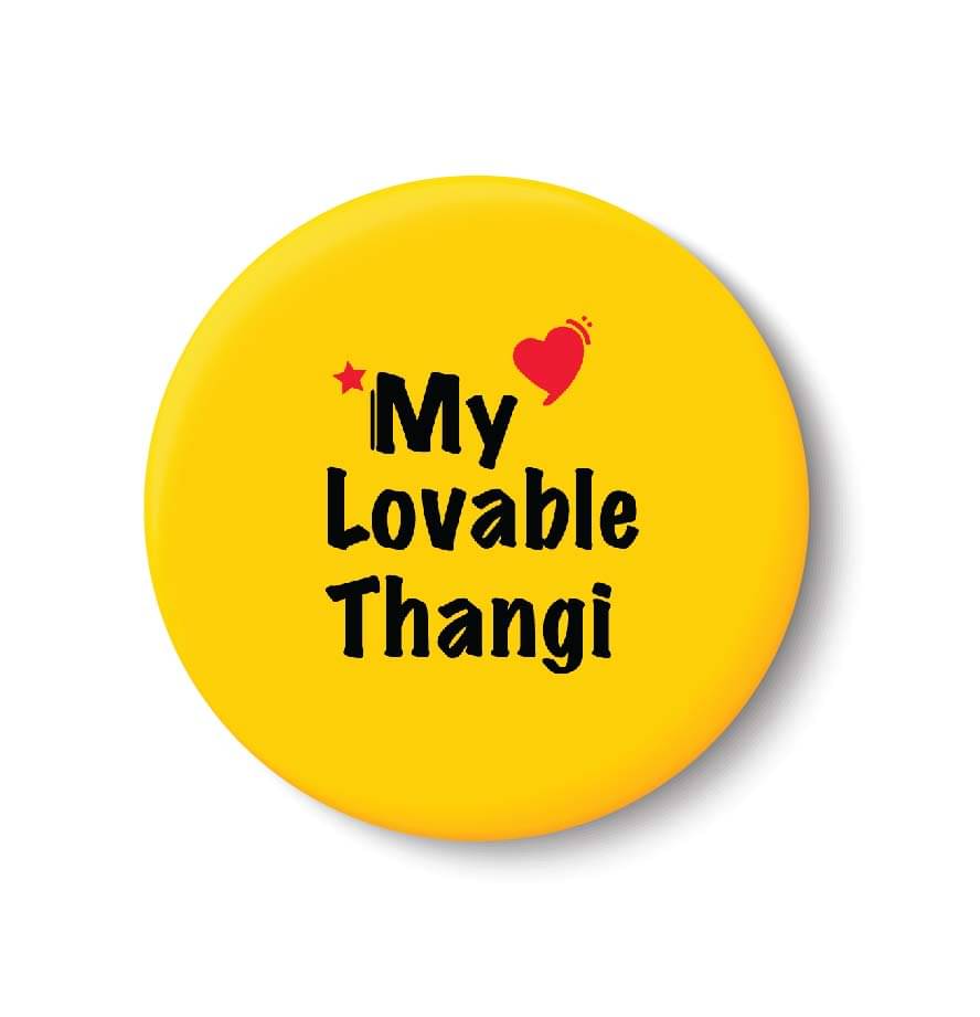     			PEACOCKRIDE My Lovable Thangi Plastic Round Fridge Magnets Fridge Magnet - Pack of 1