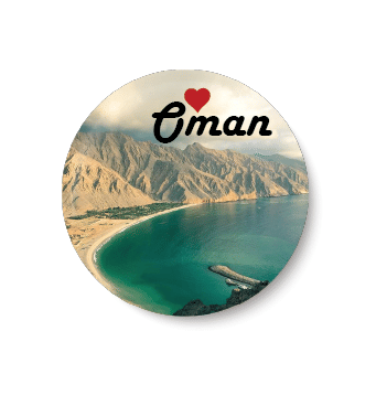     			PEACOCKRIDE Love Oman I Travel Memories I Plastic Round Fridge Magnets Fridge Magnet - Pack of 1