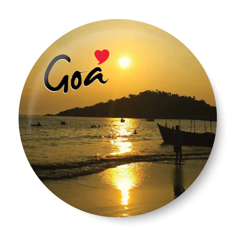     			PEACOCKRIDE Love Goa I Goa Series I Souvenir Plastic Round Fridge Magnets Fridge Magnet - Pack of 1