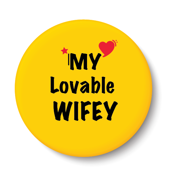 PEACOCKRIDE My Lovable Wifey I Relationship Plastic Round Fridge Magnets Fridge Magnet - Pack of 1     			PEACOCKRIDE My Lovable Wifey I Relationship Plastic Round Fridge Magnets Fridge Magnet - Pack of 1