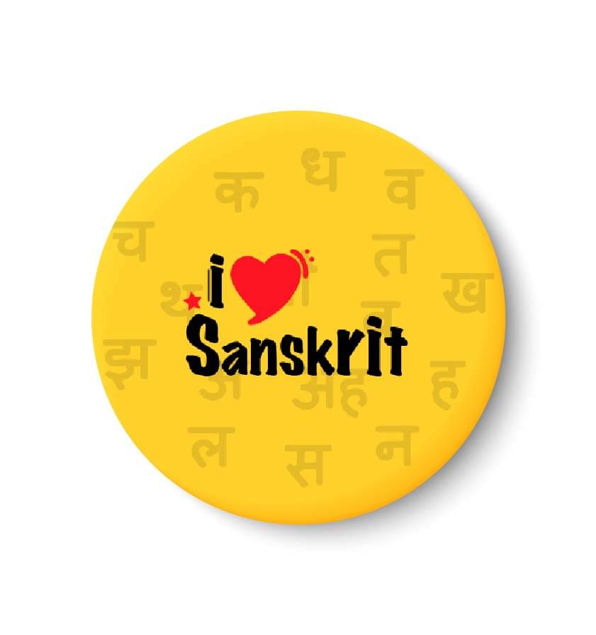     			PEACOCKRIDE Love Sanskrit Plastic Round Fridge Magnets Fridge Magnet - Pack of 1
