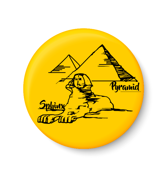     			PEACOCKRIDE Pyramid I Sphinx I World Landmarks Plastic Round Fridge Magnets Fridge Magnet - Pack of 1