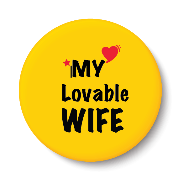 PEACOCKRIDE My Lovable Wife I Relationship Plastic Round Fridge Magnets Fridge Magnet - Pack of 1 PEACOCKRIDE My Lovable Wife I Relationship Plastic Round Fridge Magnets Fridge Magnet - Pack of 1