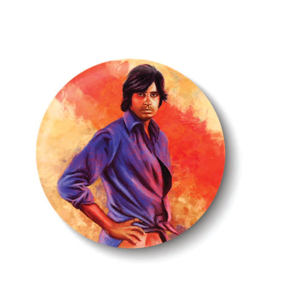 PEACOCKRIDE Amitabh Bachan Plastic Round Fridge Magnets Fridge Magnet - Pack of 1 PEACOCKRIDE Amitabh Bachan Plastic Round Fridge Magnets Fridge Magnet - Pack of 1